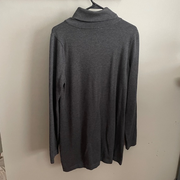Talbots Sweater Turtleneck Size M Charcoal Gray - Picture 2 of 3